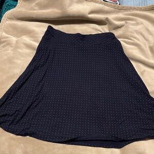 Talbots Blue Midi Skirt with light pink Dots